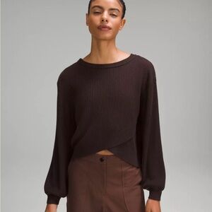 Lululemon reversible crossover sweater.Long sleeves.Dark chocolate brown.Size 10